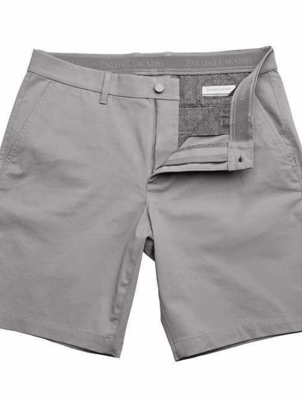 NEW English Laundry Men's Flat Front Stretch Short 32 NWT Grey 9" Flex Waistband - Picture 4 of 8